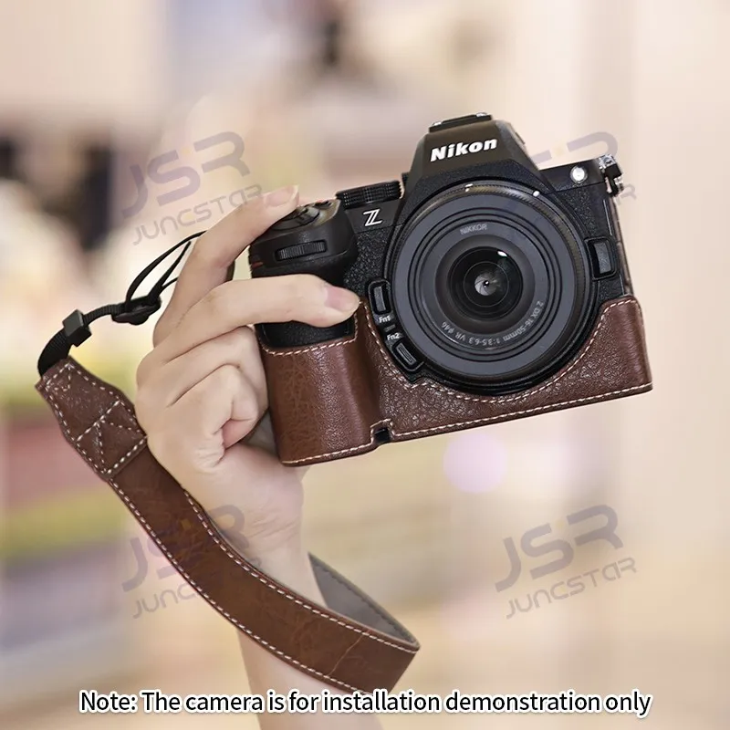 Suitable for Nikon Z5II leather camera base PU leather retro half