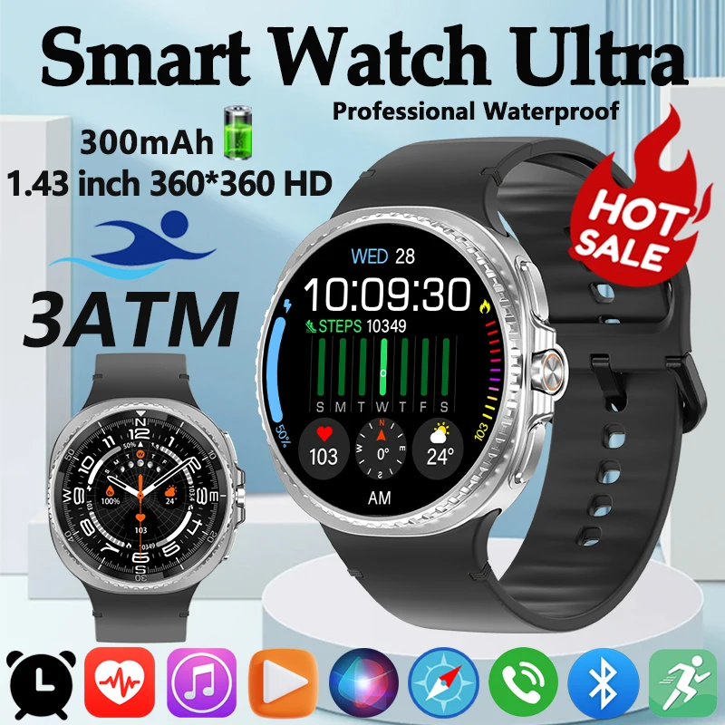 

2025 New Watch 8 Ultra Smart Watch Classic NFC Health Monitoring Bluetooth Call 3ATM Waterproof HD Smartwatch For IOS Android