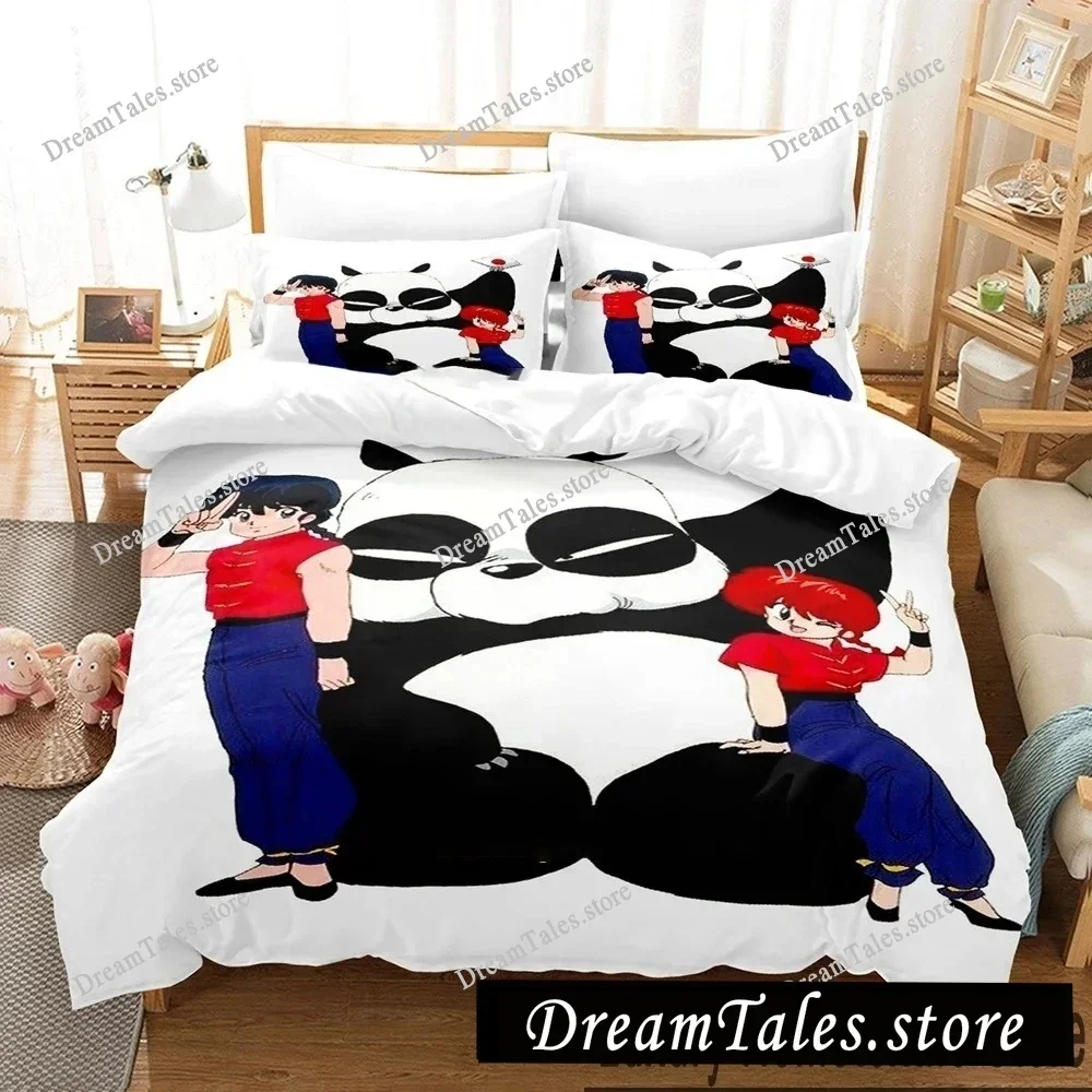 3D Print Anime Ranma 1/2 Bedding Set Boys Girls Twin Queen King Size Duvet Cover Pillowcase Bed Boys Adult Home Textileextile741