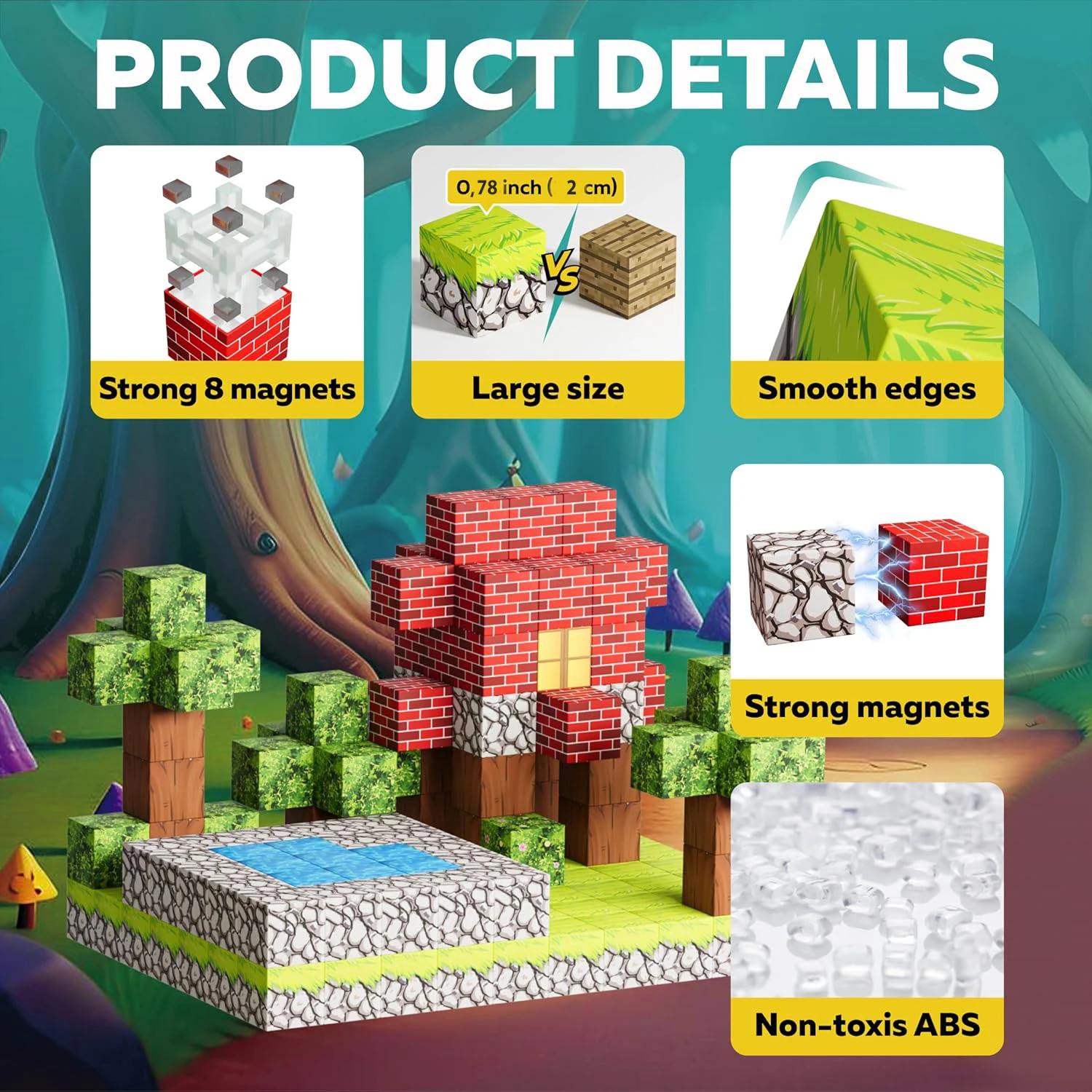 Blocs de Construction magnétiques du monde, jouets sensoriels STEM Montessori pour Kis, ensemble de Construction de cubes magnétiques, cadeau d'anniversaire