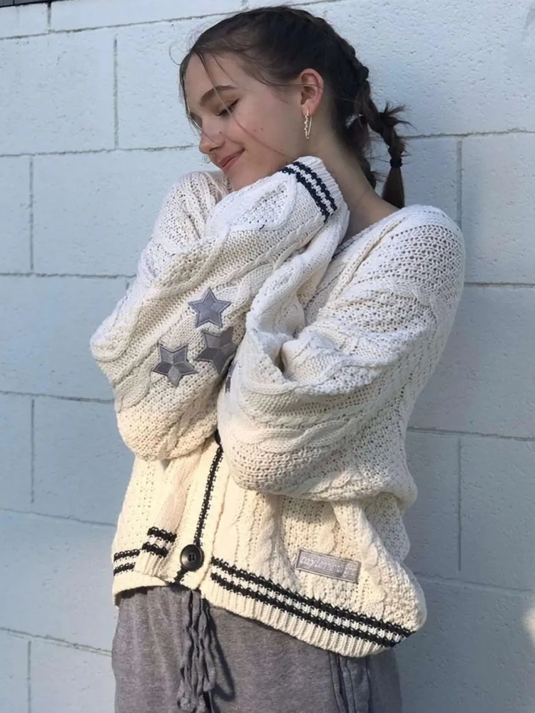 Embroidery Star Loose Sweaters Long Sleeve - Image 2