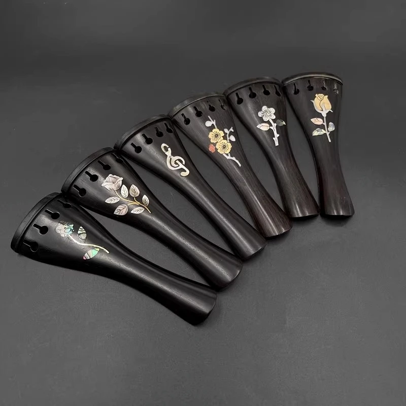 Ebony 4/4 violin Tailpieces Fiddle tail piece Carved inlay shell violin Tailpiece violin accessories parts fittings