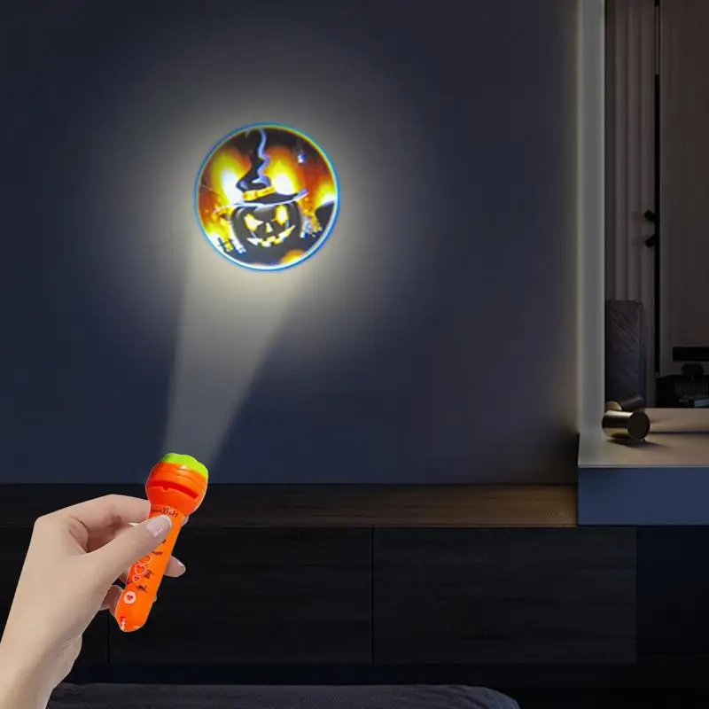 Halloween Projector Flashlight Flashlight Projector Children Toy For Halloween Mysterious Atmosphere Enlightenment Cognitive