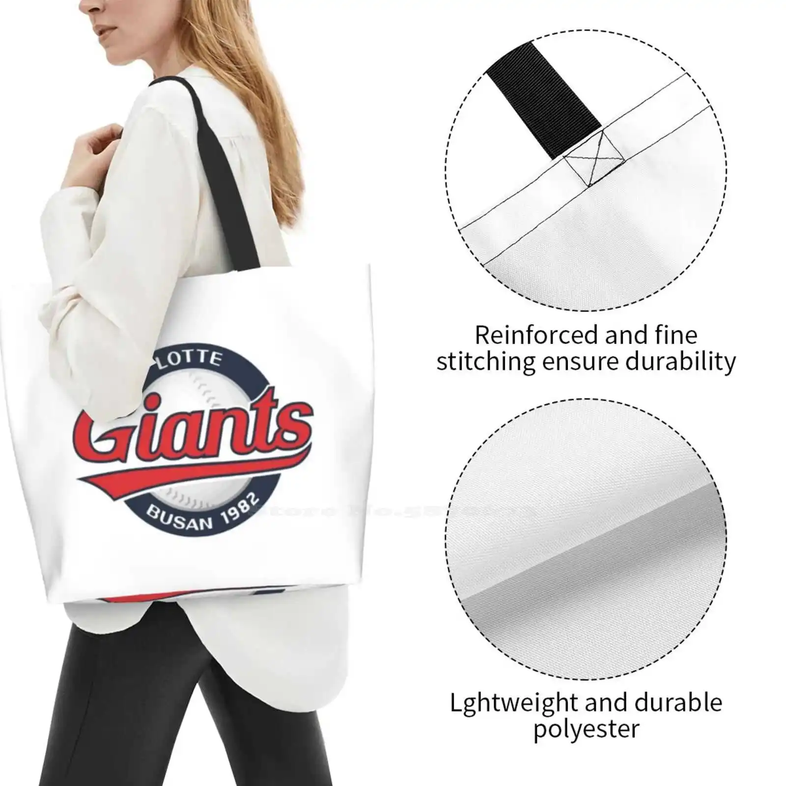 Untitled Designer Handbags Shopping Tote Lotte Giants Hanwha Kbo Lg Twins Kia Tigers Kiwoom Heroes Baseball Baseball Club