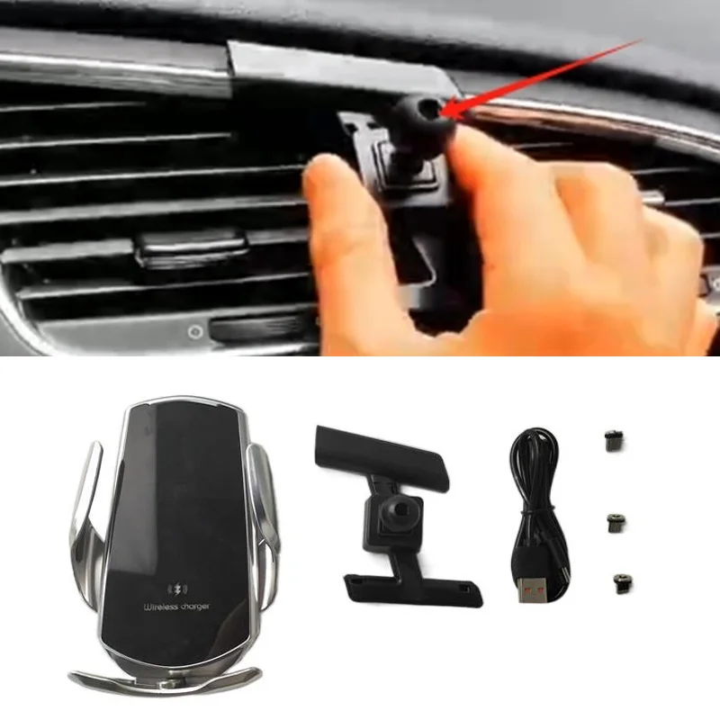 

15W Fast Charging Wireless Charger Car Mount Phone Holder Automatic Clamping For 2013-2022 Peugeot 3008
