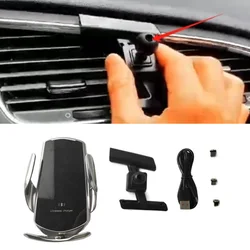 15W Fast Charging Wireless Charger Car Mount Phone Holder Automatic Clamping For 2013-2022 Peugeot 3008