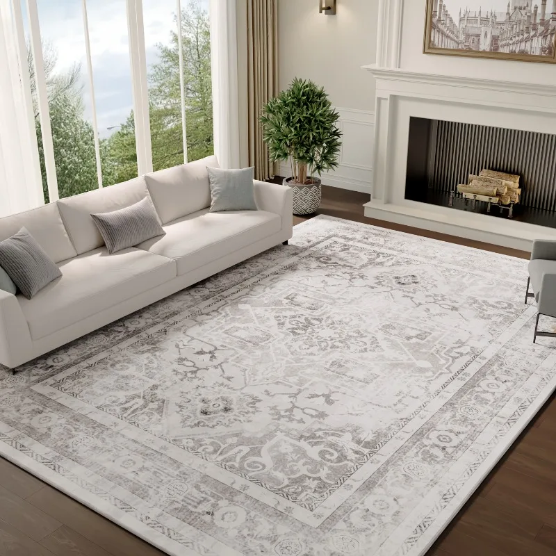 Vintage Mat Soft Washable for Living Room, Bedroom, Office - Durable Polyester, Large Area Mat Bedroom Decor, Elegant Home Decor