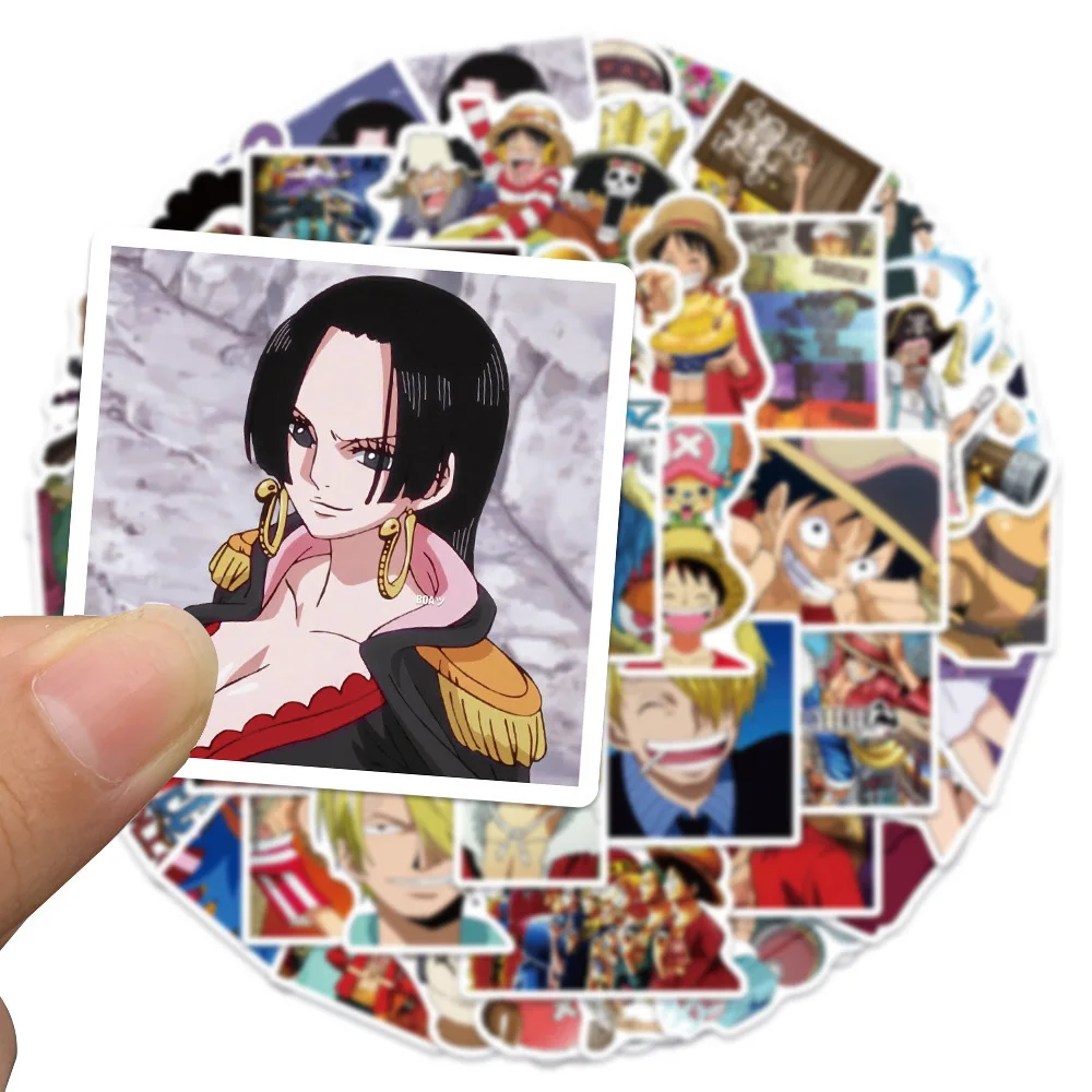 10/30/50 buah satu buah stiker kartun keren Anime Luffy vinil Decal DIY alat tulis bagasi mobil tahan air stiker grafiti