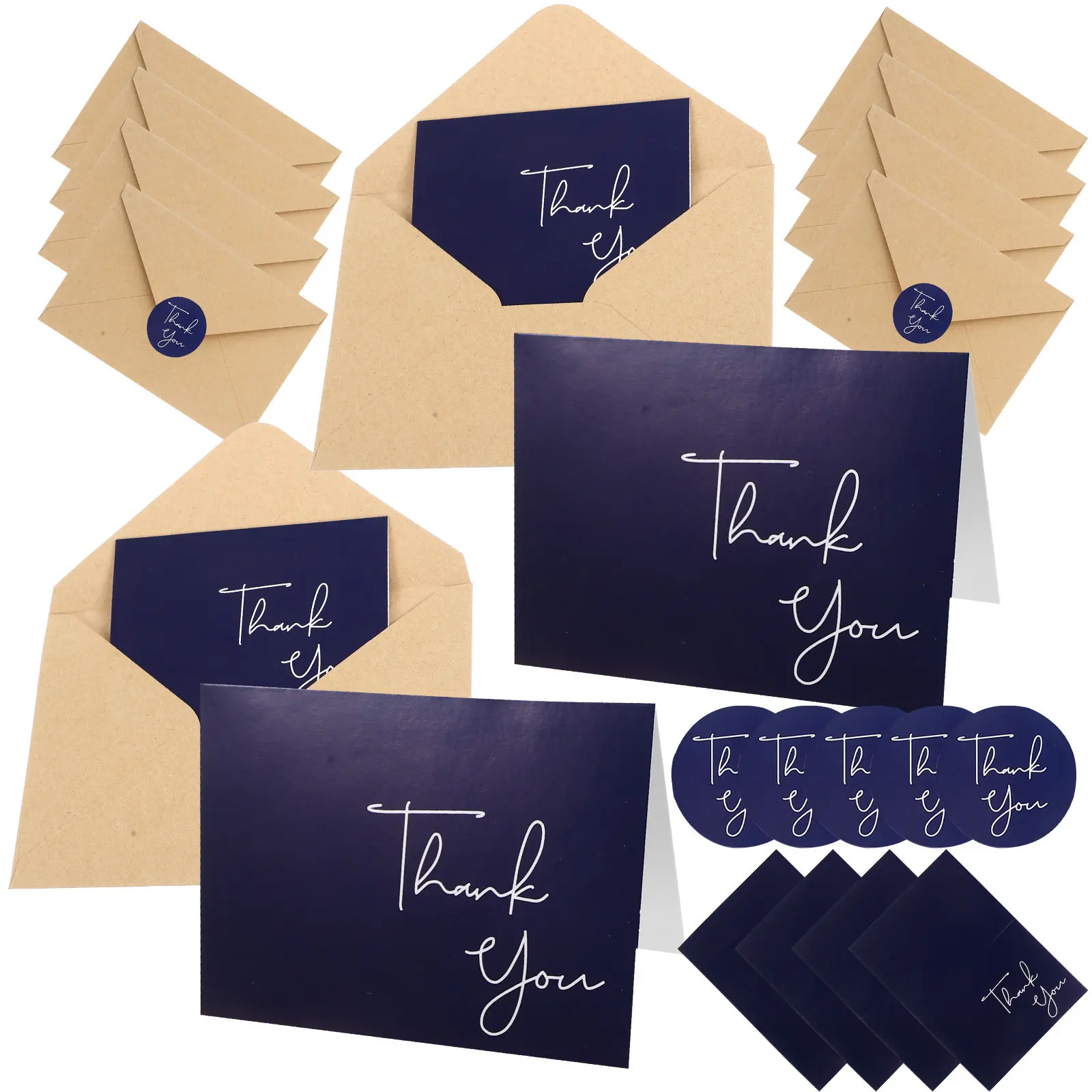 

10 Sets Thank You Cards Decorative Foldable Blank Cards for Teachers Parents Friends Teacher Appreciation Thanksgiving