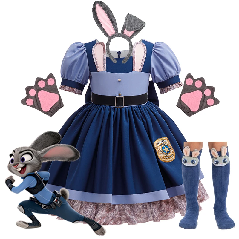 Disney zootopia judy coelho traje cosplay para meninas vestido carnaval roupas de festa disfarce dos desenhos animados zoológico roleplay fantasia outfits Disney zootopia judy coelho traje cosplay para meninas vestido carnaval roupas de festa disfarce dos desenhos animados zoológico roleplay fantasia outfits