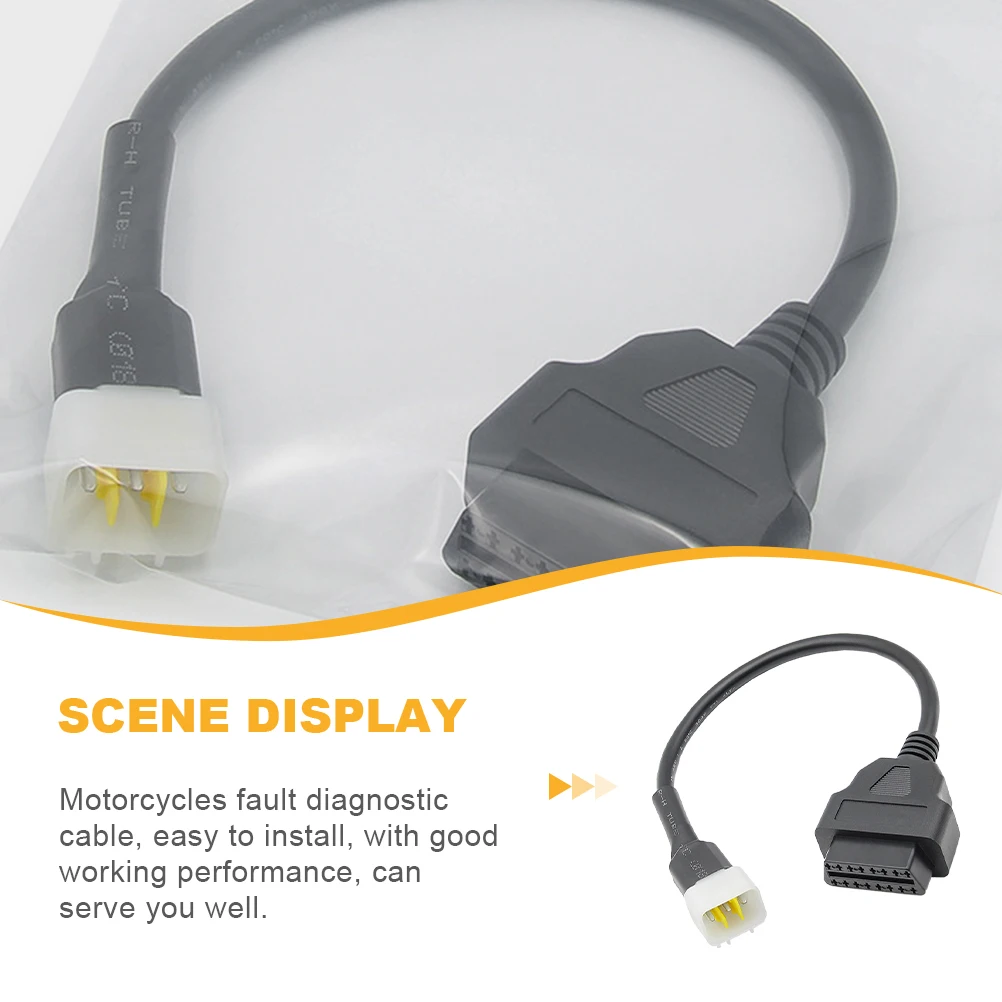 

To 6 Pin Adapter Cable For Motorcycle Fault Detection Engine Diagnostic Tool Durable Sturdy Reliable Connector