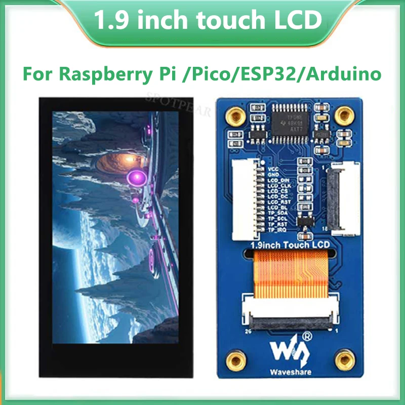 

ESP32 1.9 inch LCD Capacitive TouchScreen Development board 170x320 1.9inch Display ST7789 for Arduino /Raspberry Pi /Pico