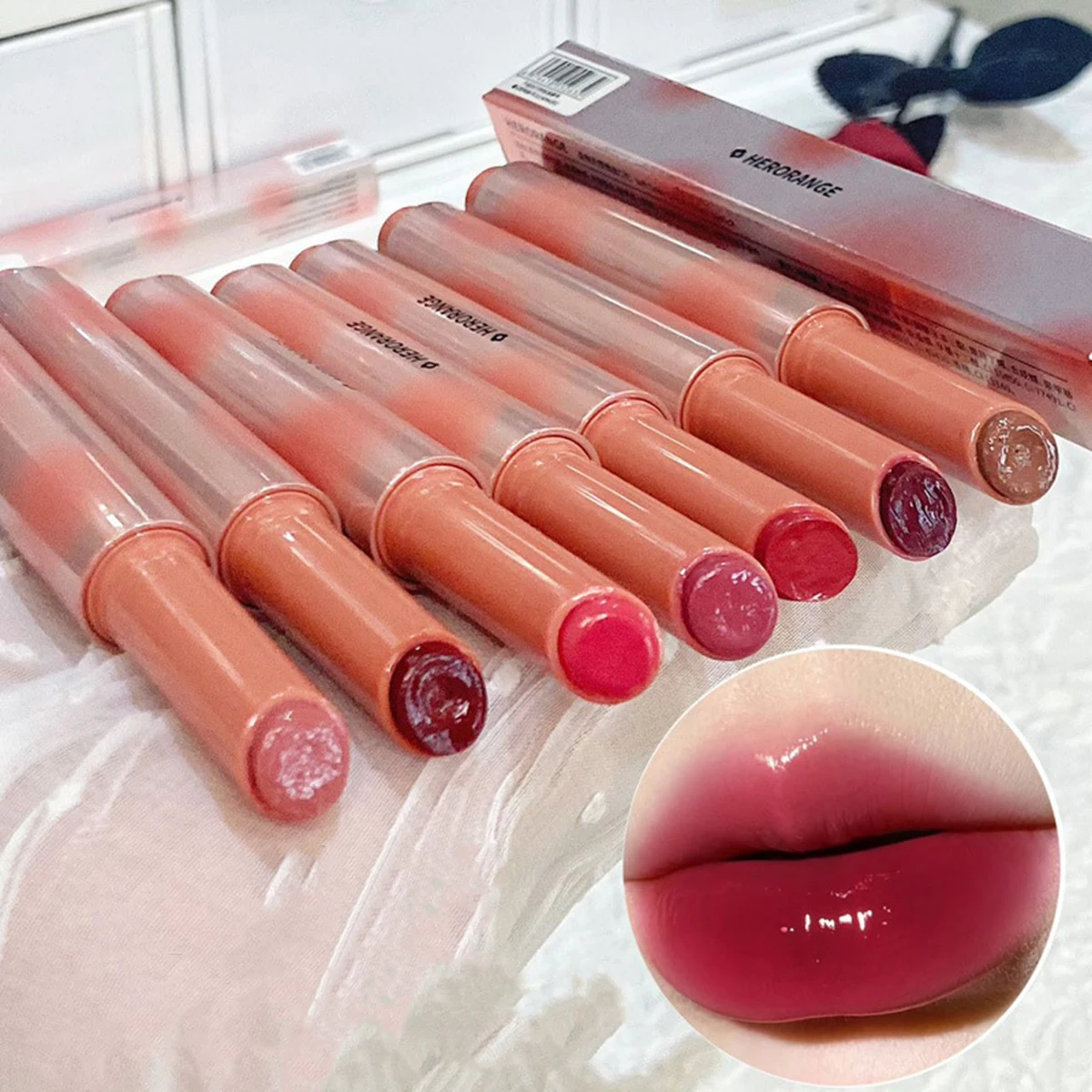 Neue Mode Spiegel Wasser glanz Lippenstift Make-up feuchtigkeit spendende Tulpe feste Lippen farbe Frauen Lippen koreanische Schönheits kosmetik