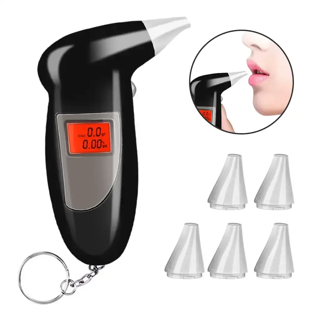 Digital Breath Alcohol Tester with Audible Alert Safe Driving with KeyChain Quick Response Alcohol Detector Alcohol Breathalyzer