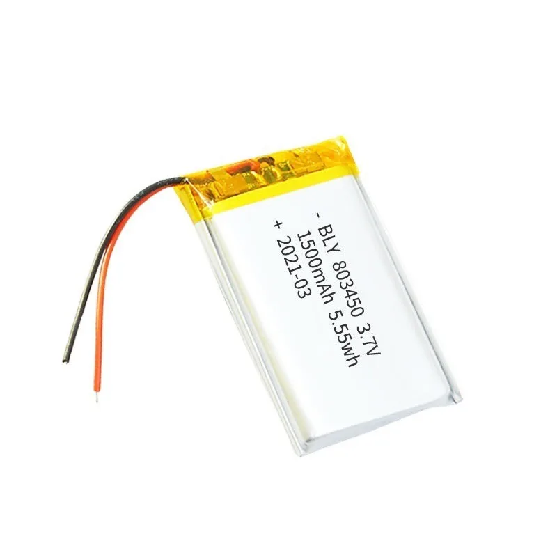 2PCS 803450 3.7V 1500 MAh Cells Rechargeable Lipo Battery for Phone Portable DVD VCD TV PDA E-book GPS Tablet PC
