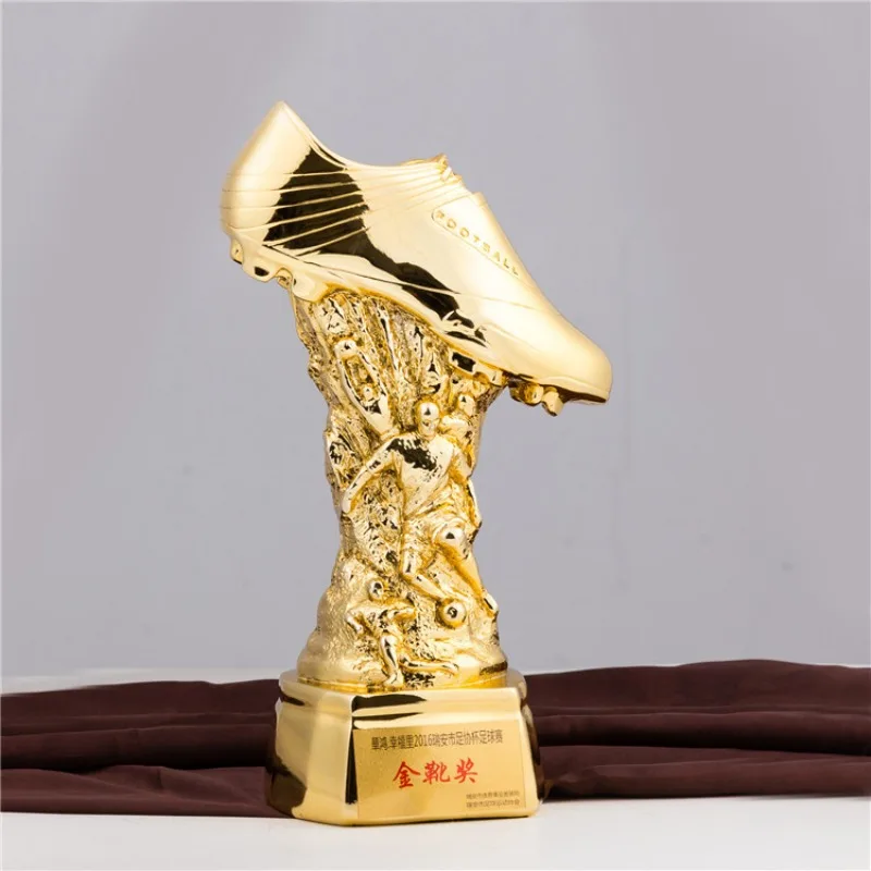 

Top scorer award in European football competition, Golden Boot Trophy decoration, fan souvenir collection