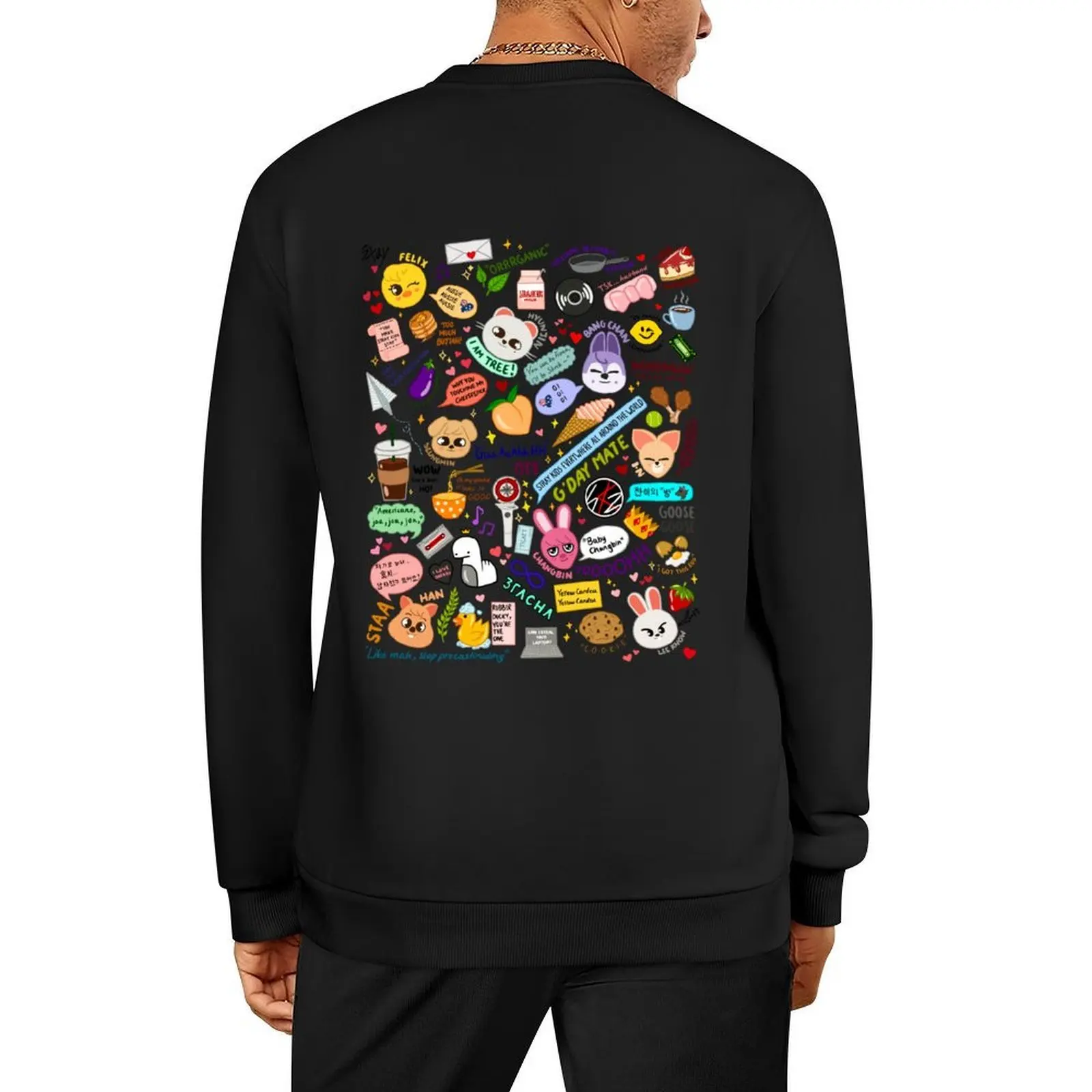

Updated skz doodle Pullover mens clothing autumn clothes men's sweat-shirt autumn sweatshirt male