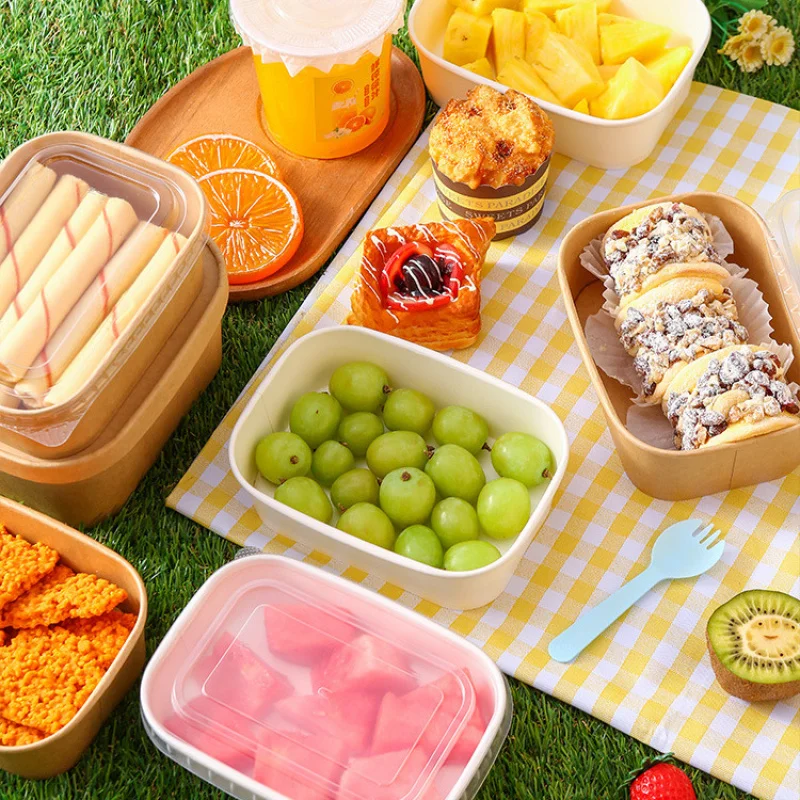 Customized. Spring Outing Picnic Box Disposable Outdoor Fruit Cut to-Go Box Lunch Box Camping Box Fruit Sushi Light Food Bento B