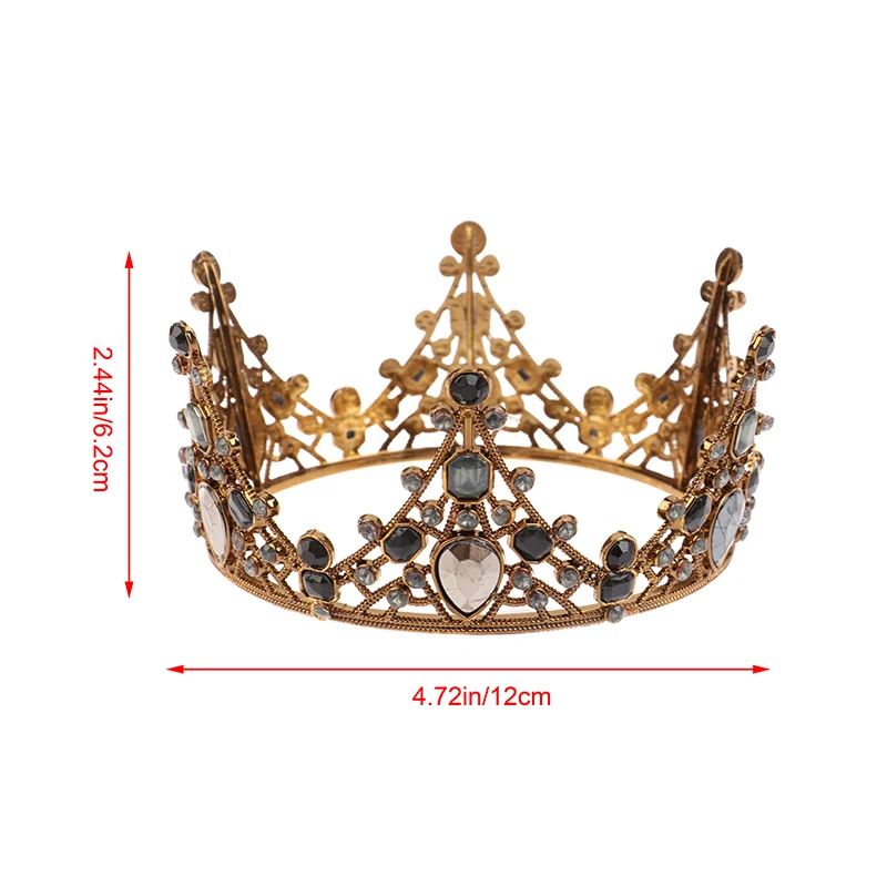 1Pc Plastic Crown Cake Topper Vintage Black Gold Crown Cake Decorative Topper Wedding Princess Birthday Cake Dessert Decoration