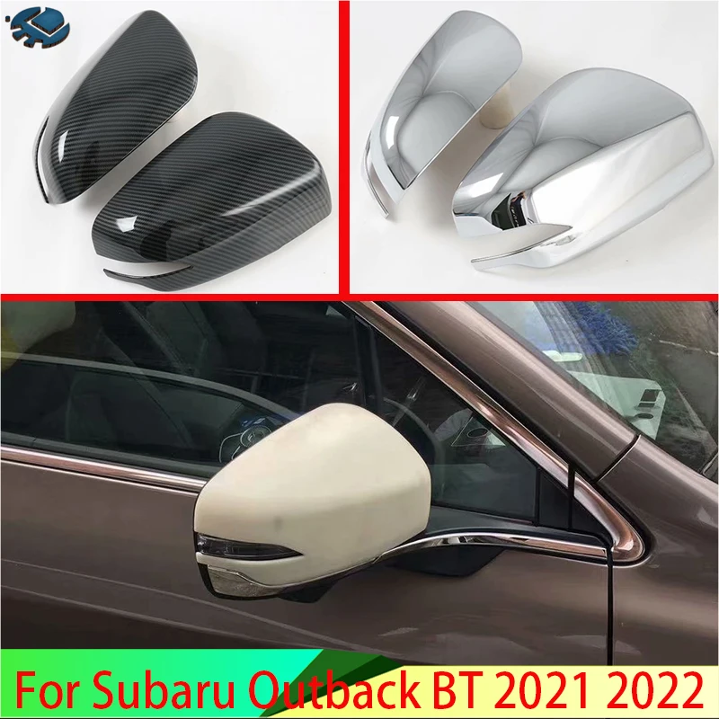 

For Subaru Outback BT 2021 2022 Car Accessories ABS Chrome Door Side Mirror Cover Trim Rear View Cap Overlay Molding Garnish