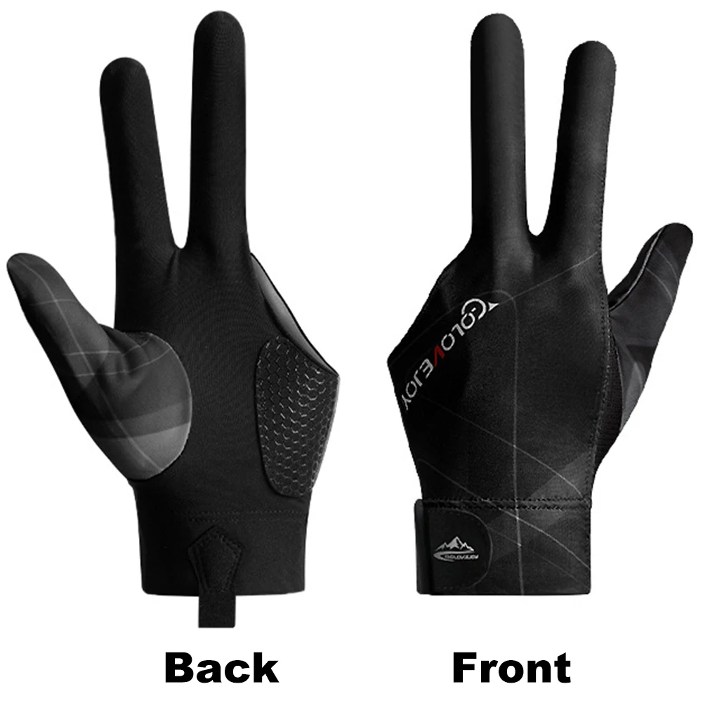 

Billiards Glove Left Right Three Finger Snooker Billiard Glove Non Slip Stickers Elasticity Billiard Training Gloves Accessories