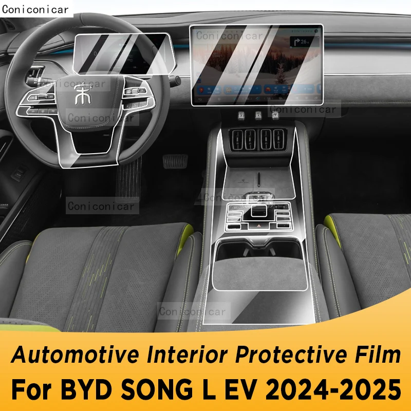 

For BYD SONG L EV 2024 2025 Panel Navigation Automotive Interior Screen TPU Protective Film Cover Anti-Scratch