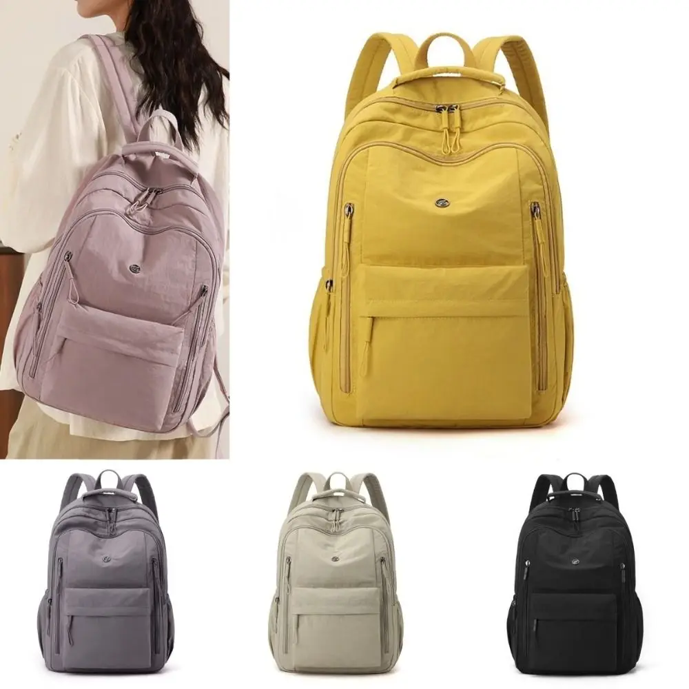 Fashion Large Capacity Women's Backpack Multi-Layer Durable Nylon Travel Backpack Lightweight Casual Backpack Outdoor Camping