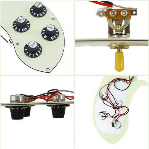 A99I-Prewired Pickguard Loaded Humbucker Pickups Set For Fender 70S Green
