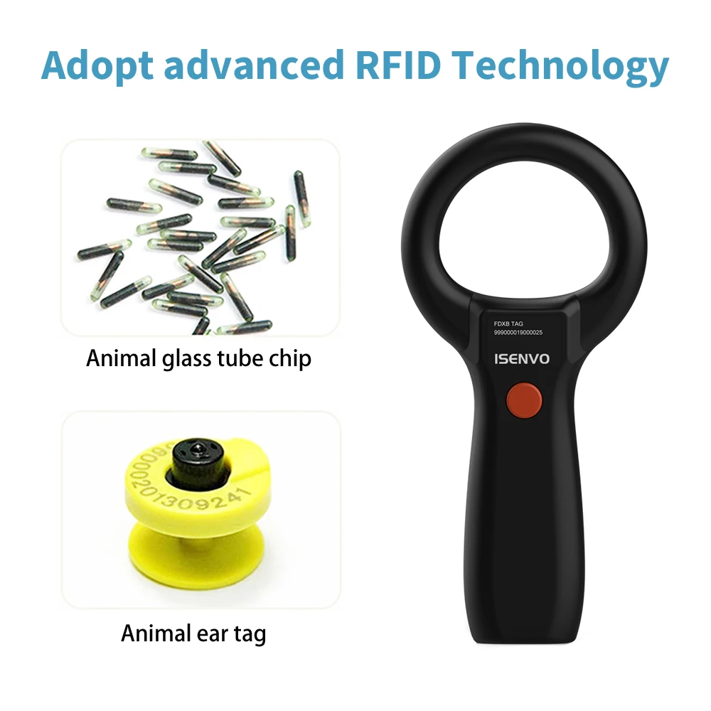 RFID Reader Card ID Reader 134kHz Rechargeable Animal Reader ID Scanner Microchip Scanner USB Pet Tag Scanner