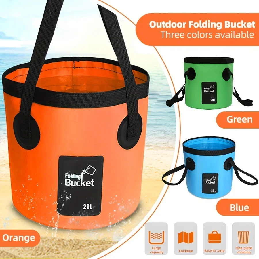 12L Folding Portable Multifunctional Waterproof Outdoor Travel Bucket Storage Container Camping Hiking Car Washing Bucket Camp