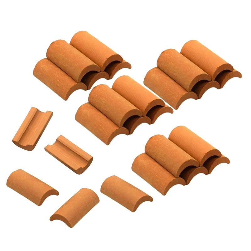 DELAM-125 szt. Mini Czerwone Płytki Dachowe Model Zestaw Budowlany Miniaturowe Płytki Figurki Dekoracja Krajobrazu DIY Akcesoria do Bajkowego Ogrodu B