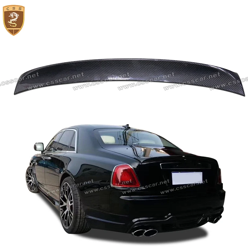 Crabon Fiber Rear Trunk Wing Spoiler For Rolls-Royce Gust Gloss Carbon Fiber Auto Rear Boot Spoiler Tuning WD Style Accessory