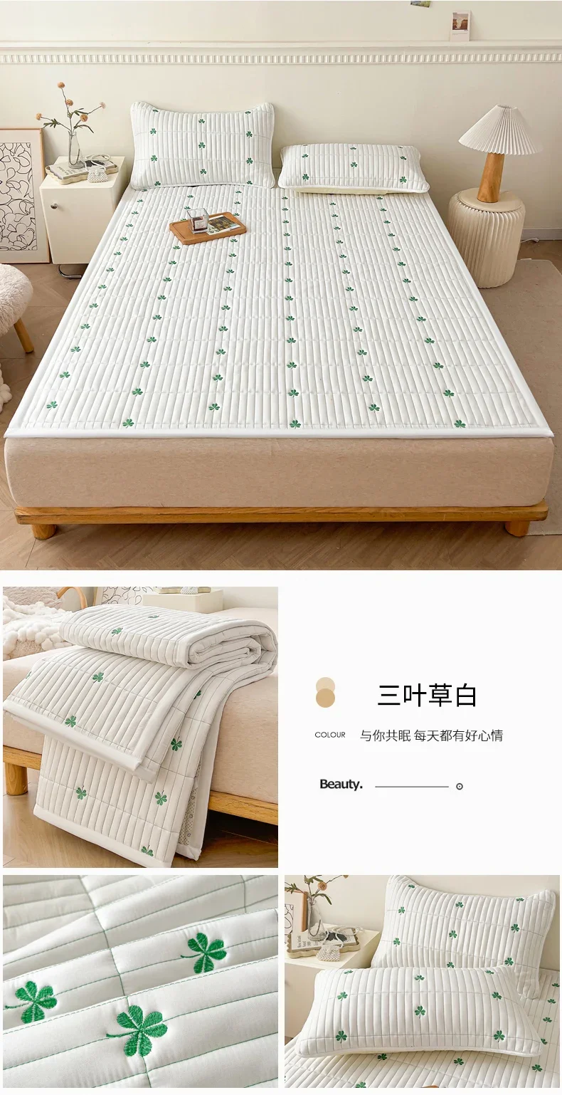 Spring Autumn Comfortable Durable Mattress Toppers Soft Breathable Soybean Fiber Filling Bed Pads Keep Warm Quilted Mattress Pad