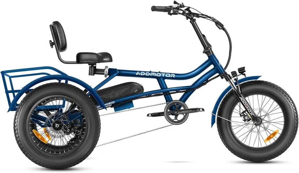 M-360 Electric Tricycle for Adults, UL2849 3 Wheel Electric Bicycle, 750W 85Mi 48V 20Ah 380LBS 20'' Semi-Recum