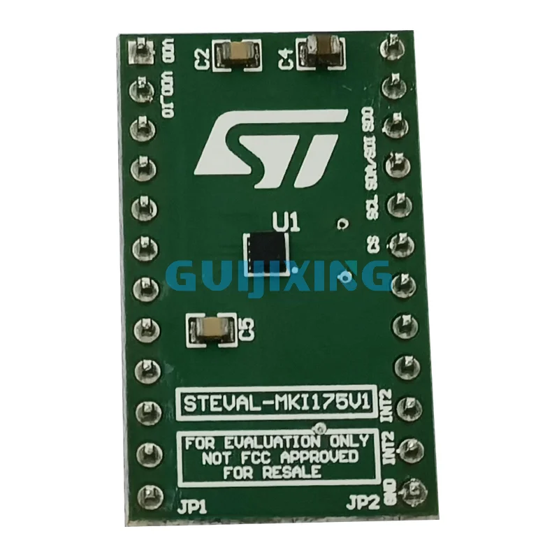 Spot STEVAL-MKI175V1 facing Dil24 socket, sensor LIS2DE12 adapter board