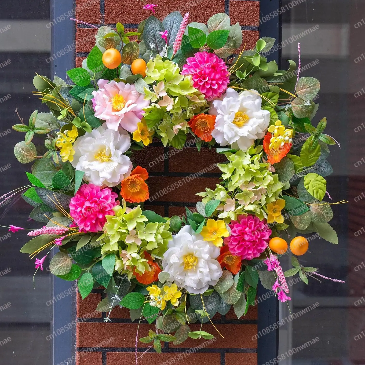 Wildflower Wreath Artificial Wreath Cross-Border Spring & Summer Decorative Hanging Piece