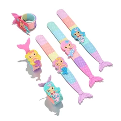 1Pc Summer Cartoon Bubble Mermaid Bracelet Swimming Pool Party Toys  Baby Shower Mermaid Animals Wristband Party Supplies Favor