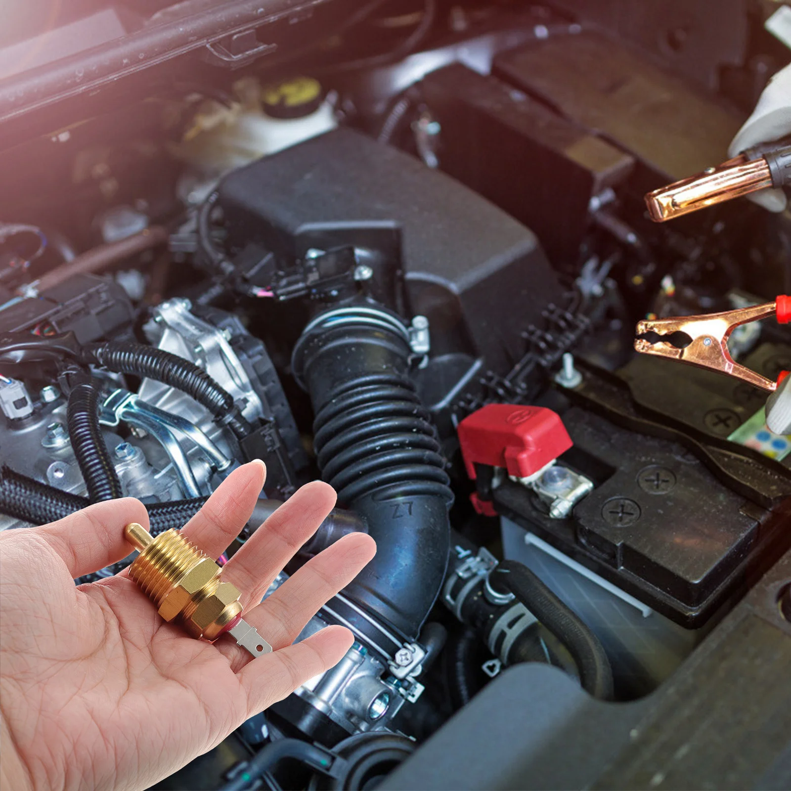 

Radiator Fan Sensor Thermal Control Replacement for 10 12 14 16 Inch Fans Electric Temperature Sensor Thermostat Cooling Fan