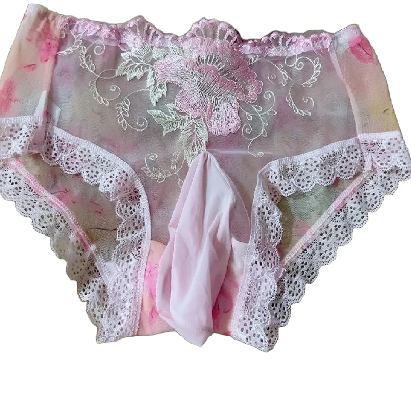 

Мужские трусы Femboy Otoknoko для трансвеститов с вышивкой LadyBoy Трусики Kathoey Wear Кружевные трусы ЛГБТ