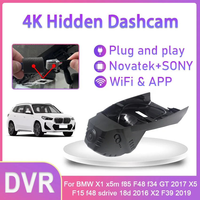 

4K Car Dvr UHD Dash Cam Camera Video Recorder Original For BMW X1 x5m f85 F48 f34 GT 2017 X5 F15 f48 sdrive 18d 2016 X2 F39 2019