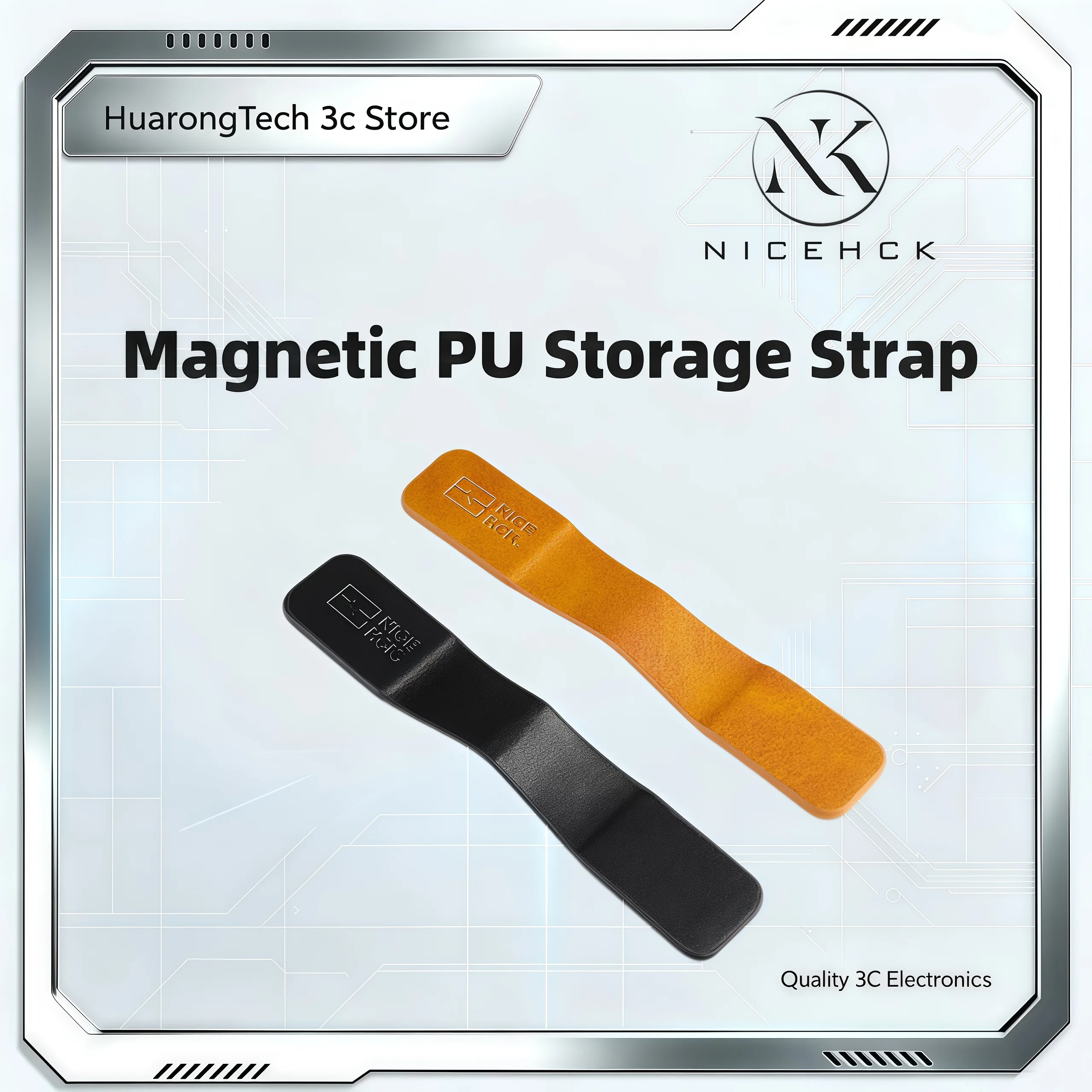 NICEHCK Neatly Organize Earphone Magnetic Suction PU Leather Storage Strap Earphone Winding Cable Cable Manager Cable Buckle