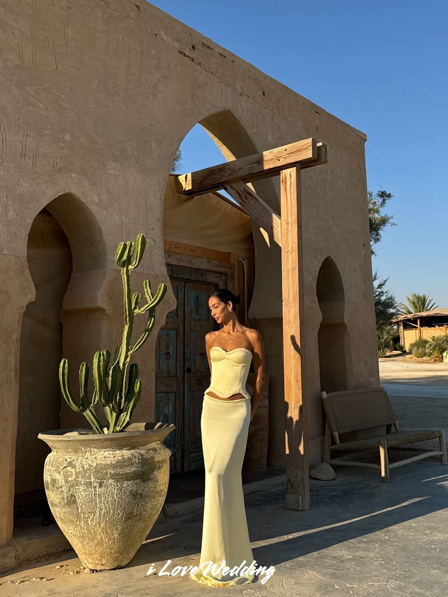 Light Yellow Sweetheart Evening Dress 2025 Sleeveless Mermaid Floor-Length Pleat Two-Piece Set Wedding Party Dresses Customized