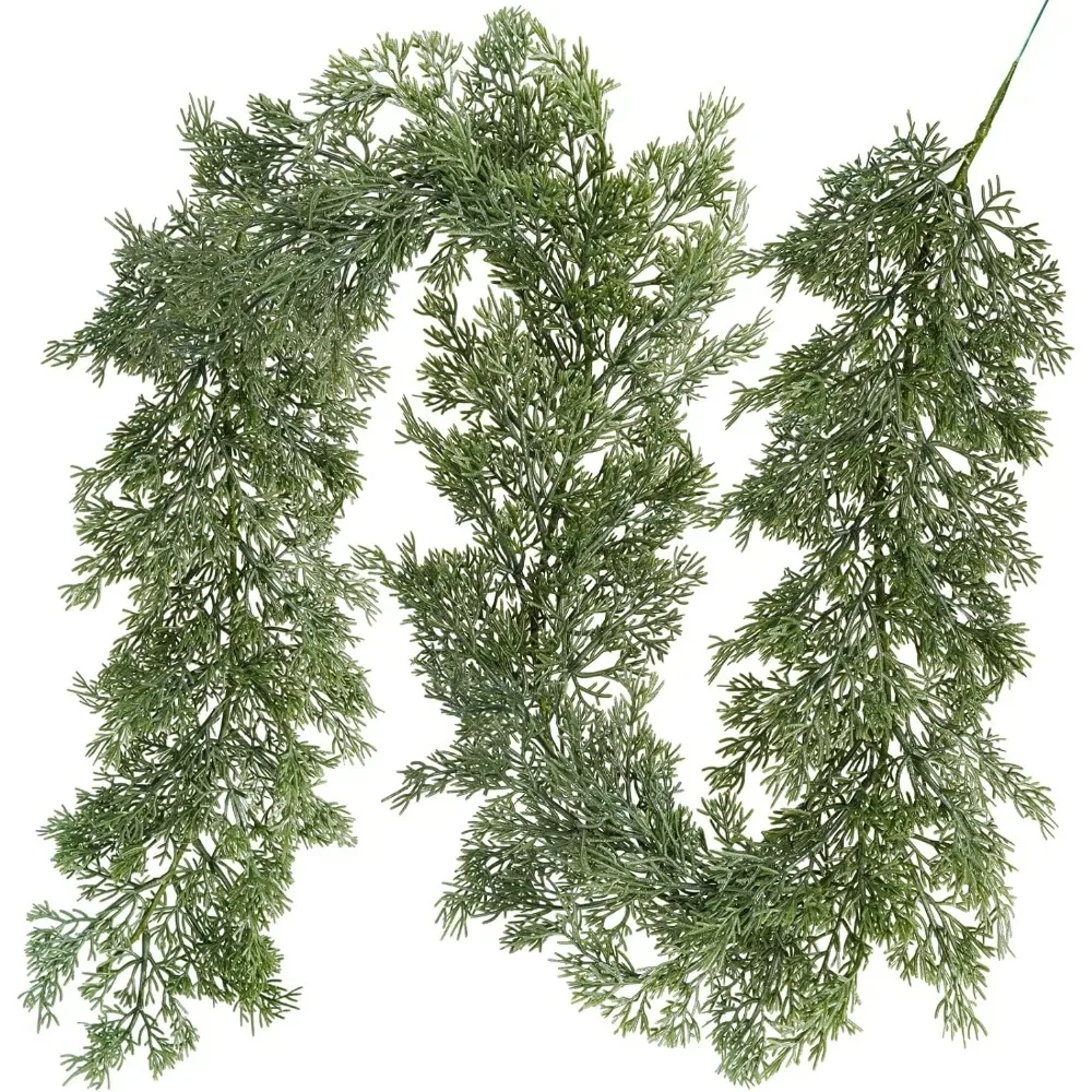 

Для дома Праздничный декор Сезонный венок Камин Банстер Ужин Рождество Искусственный кедр Сосновая зелень - 5,2 фута Гирлянда Кипарис
