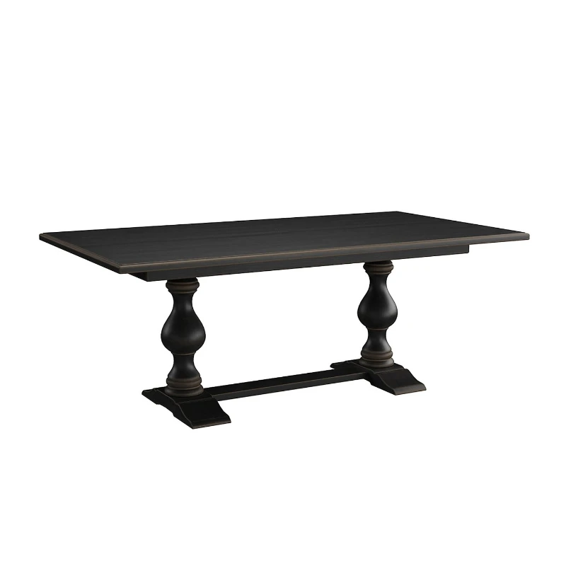 American retro old solid wood dining table, French simple living room home rectangular dining table furniture