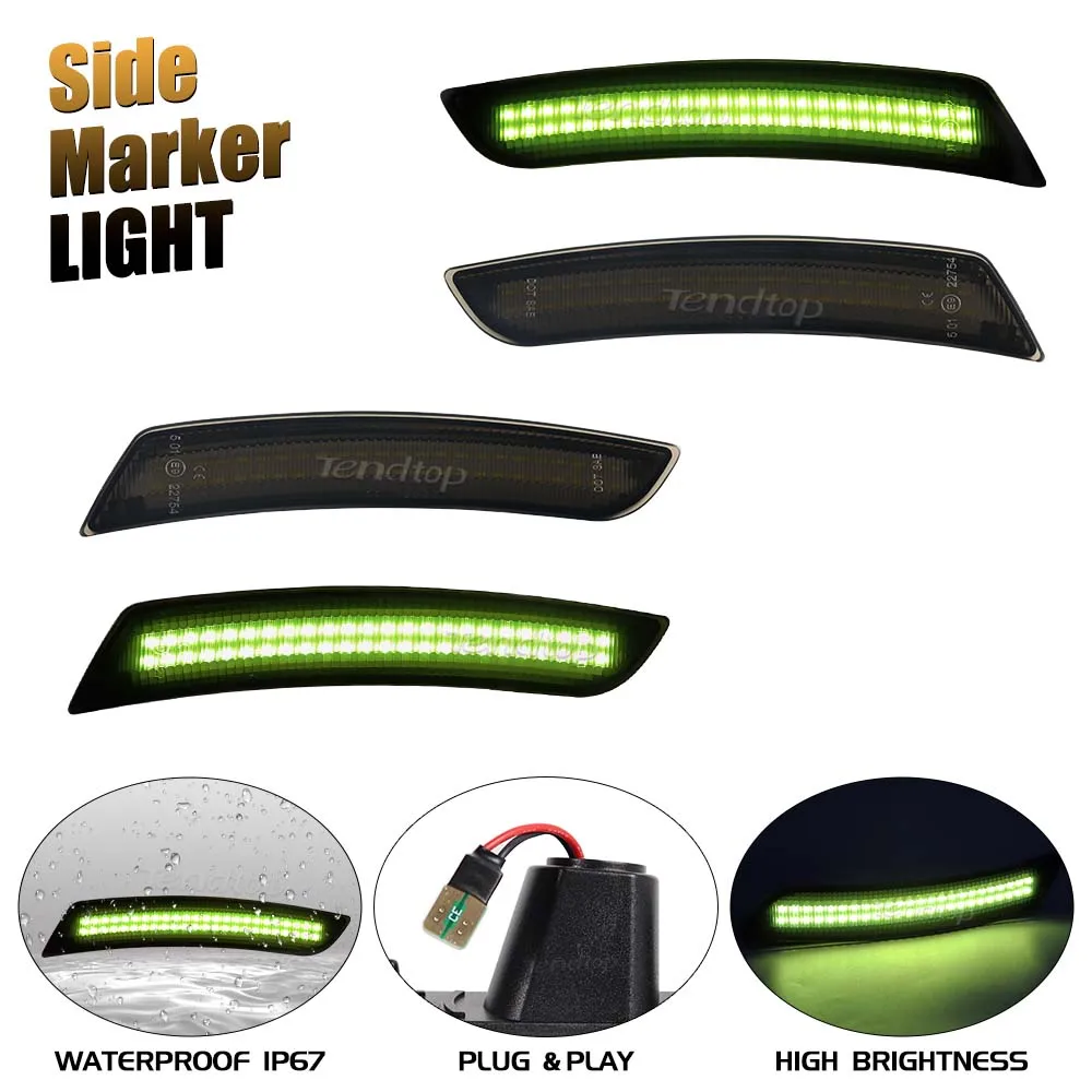 White /Green/ Red/ Amber LED Side Marker Light Kits Front/Rear Side Marker Lamps For Chevrolet Chevy Camaro 2016-2023