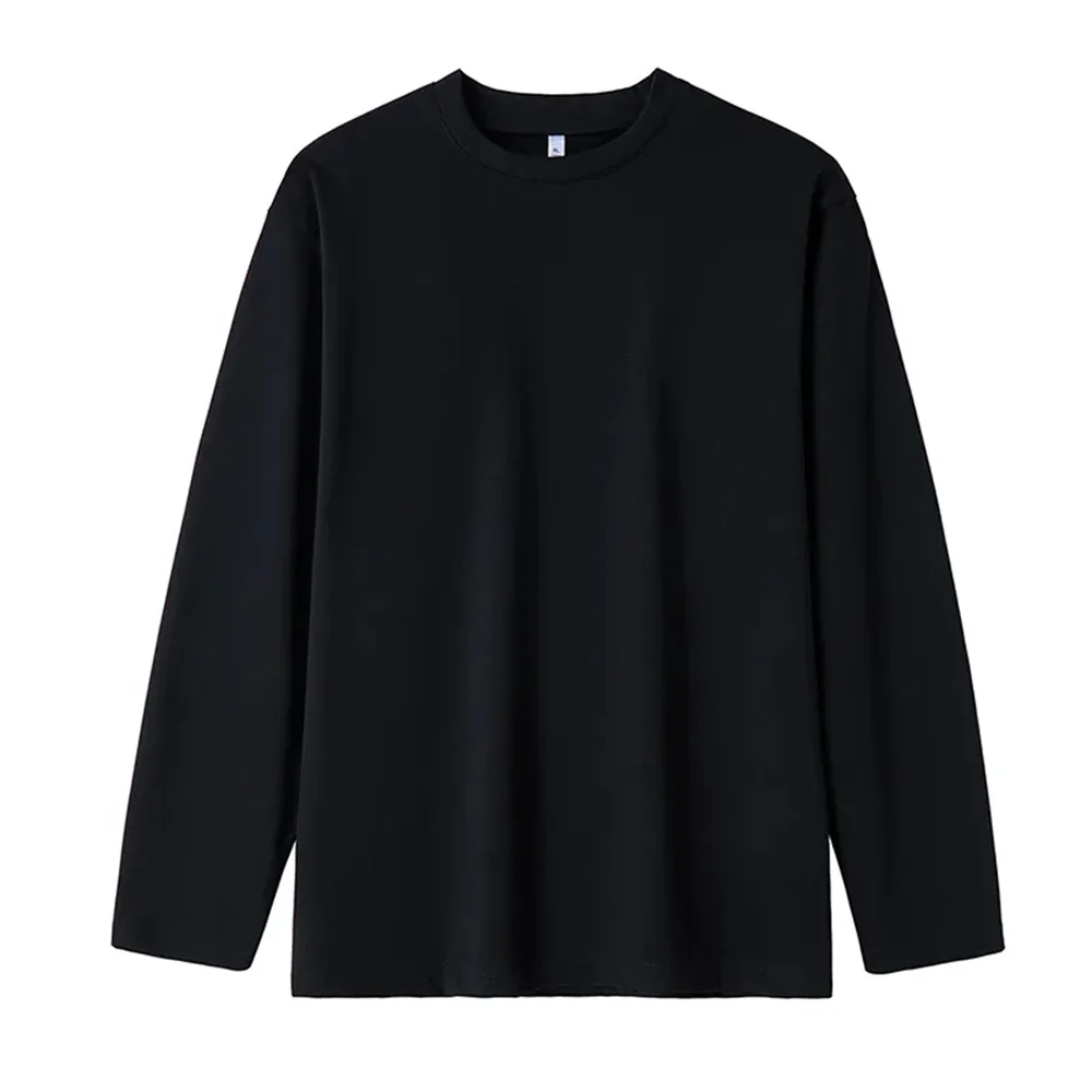 New Long Sleeve t shirt for Men Autumn Fashion Cotton Solid Color t-shirts Cozy Streetwear Men\'s t-shirt 5XL Baggy Korean Trendy