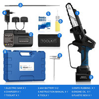 For 2 Batteries 6 Inch Mini Electric Pruning Saw Rechargeable Small Wood Spliting Chainsaw One-handed Woodworking Tool for Garde
