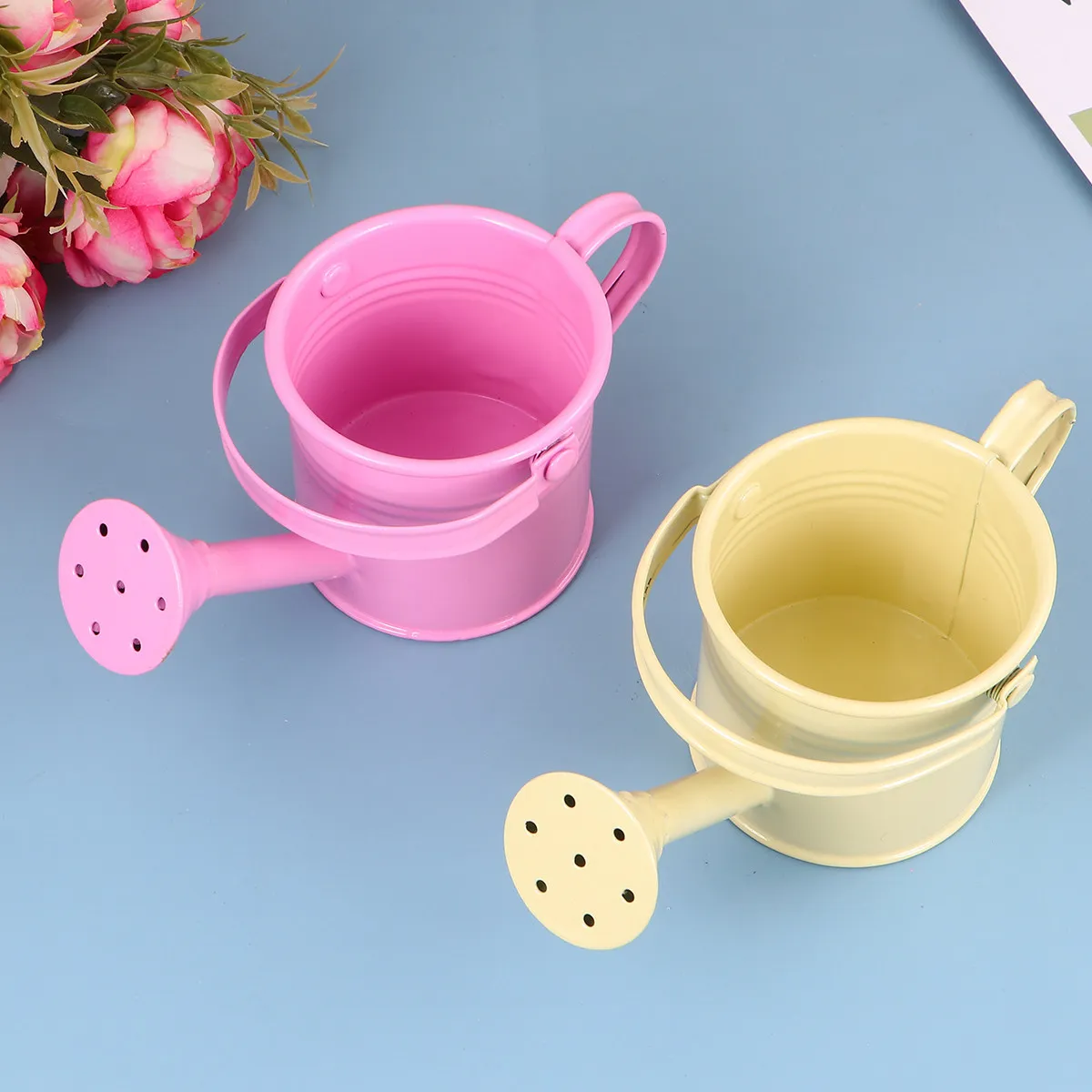 2Pcs Watering Pot Iron Made Garden Tool Large Volume No Refill Needed Long Spout Precision Pouring for Balcony Plants