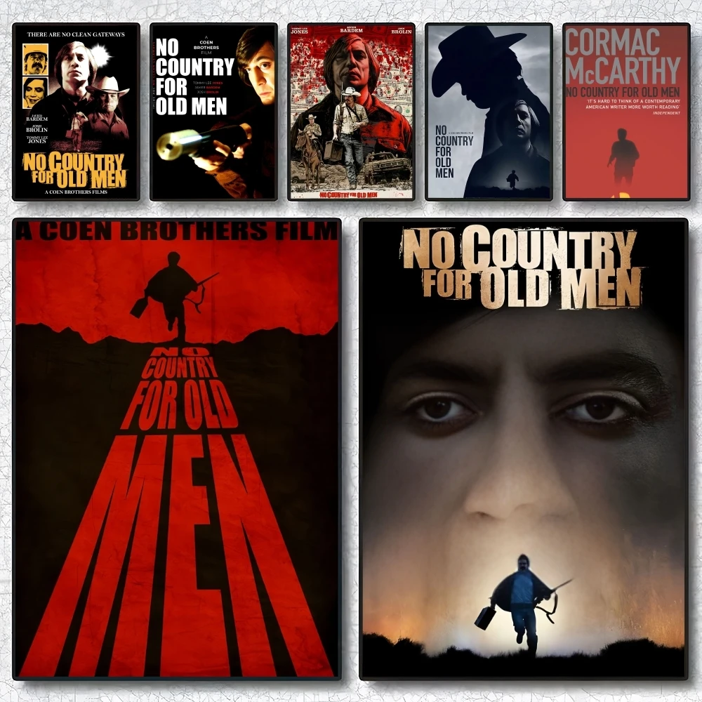 

Movie No Country For Old Men Poster Self Adhesive Wall Stickers Removable Room Decor Aesthetic Space Decor Murals Gift