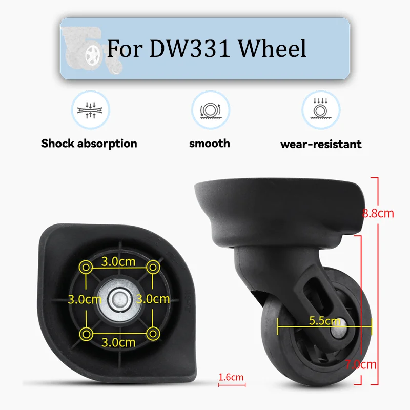 

Suitable For DW331 Universal Wheel Replacement Suitcase Rotating Smooth Silent Shock Absorbing Wheel Accessories Wear-resistant